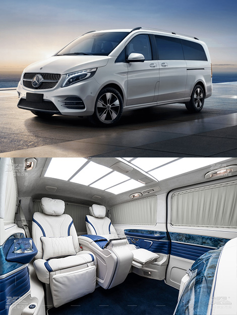 奔驰V级（蓝白）